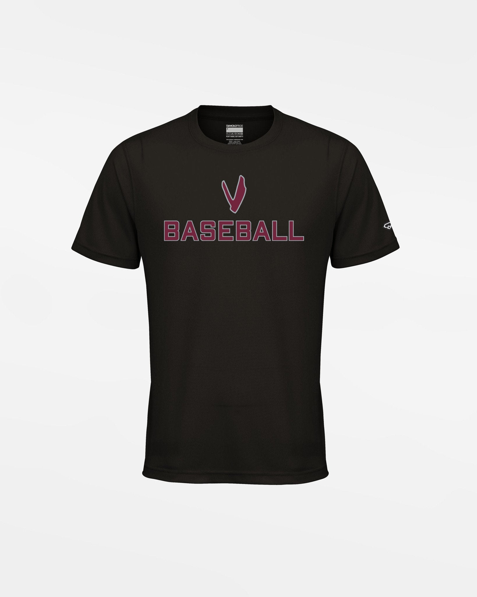 Diamond Pride Kids Basic Functional T-Shirt "Wesseling Vermins", V & Baseball, schwarz-DIAMOND PRIDE
