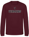 Diamond Pride Kids Premium Sweater "Wesseling Vermins“, maroon-rot-DIAMOND PRIDE