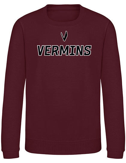 Diamond Pride Kids Premium Sweater "Wesseling Vermins", maroon-rot-DIAMOND PRIDE