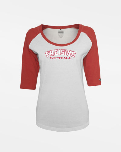 Diamond Pride Ladies 3/4 Contrast Raglan T-Shirt "Freising Grizzlies", Softball, weiss-rot-DIAMOND PRIDE