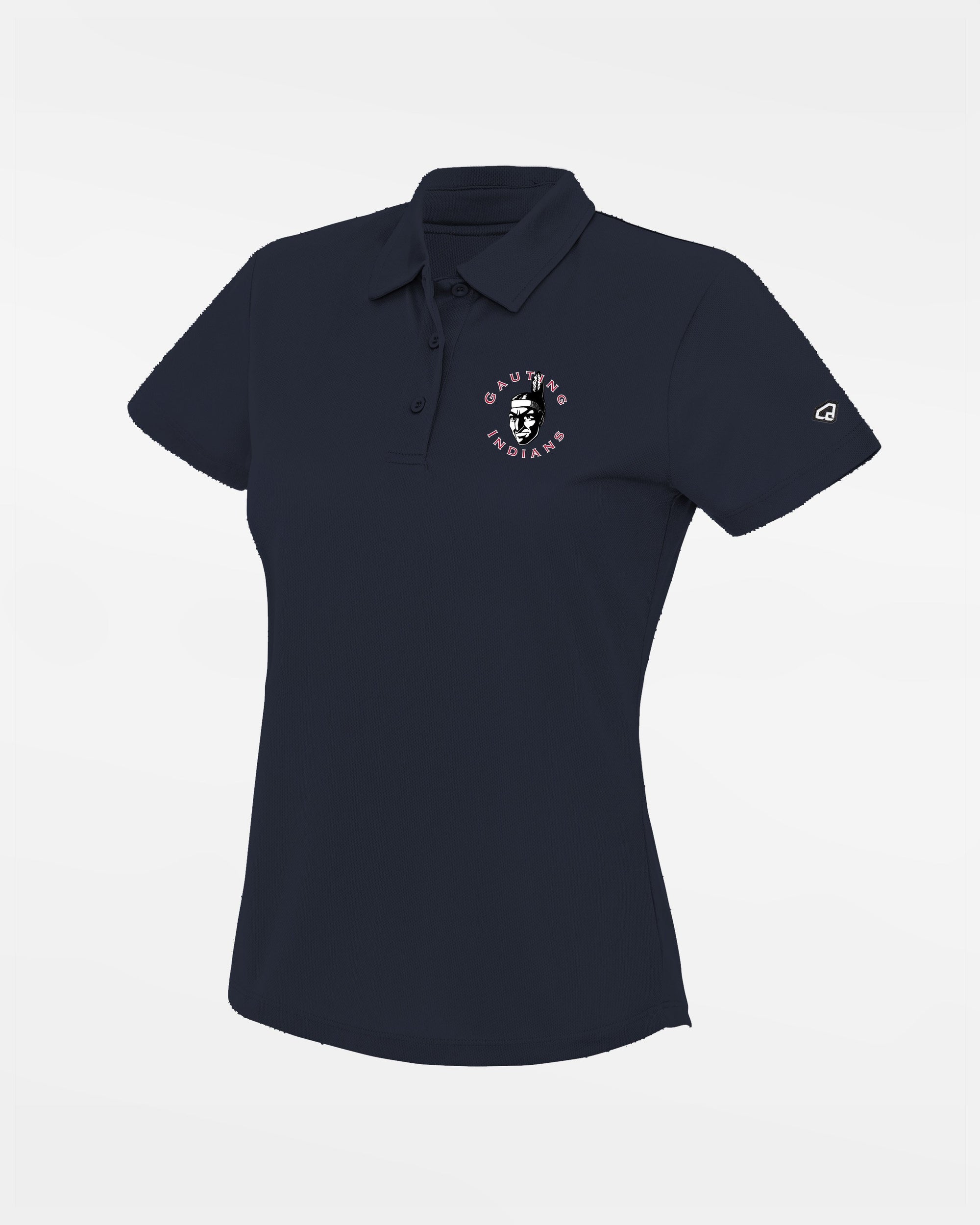 Diamond Pride Ladies Basic Functional Polo-Shirt "Gauting Indians", Crest, navy blau-DIAMOND PRIDE