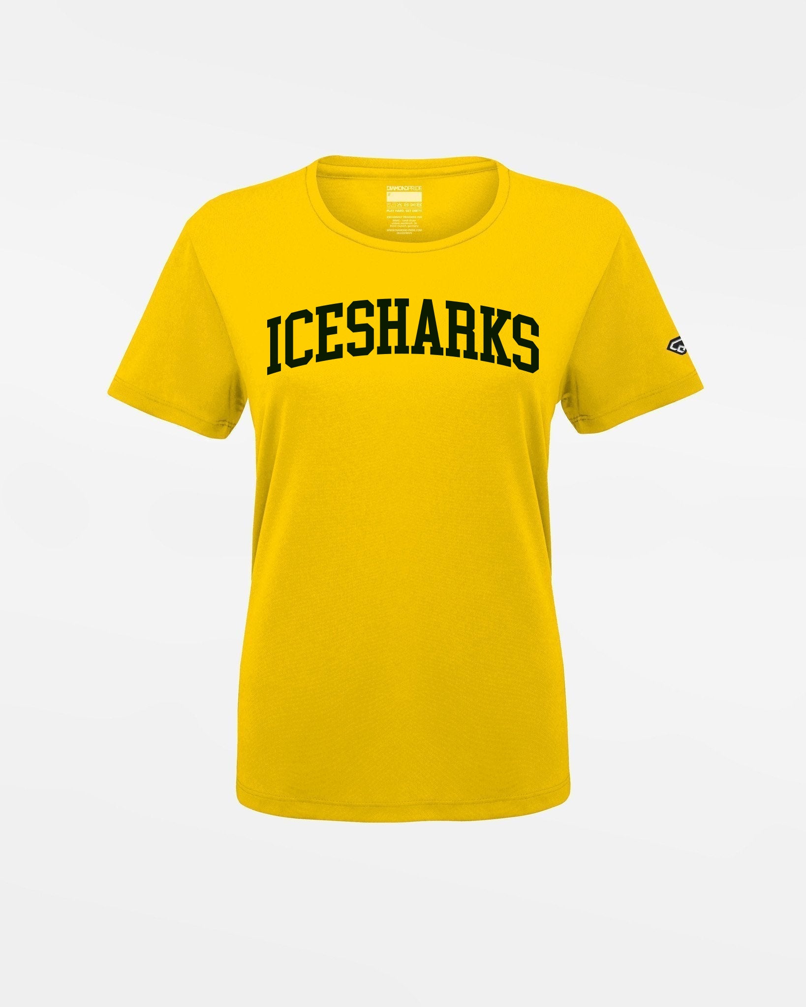 Diamond Pride Ladies Basic Functional T-Shirt "Altdorf Icesharks", Icesharks, gelb-DIAMOND PRIDE