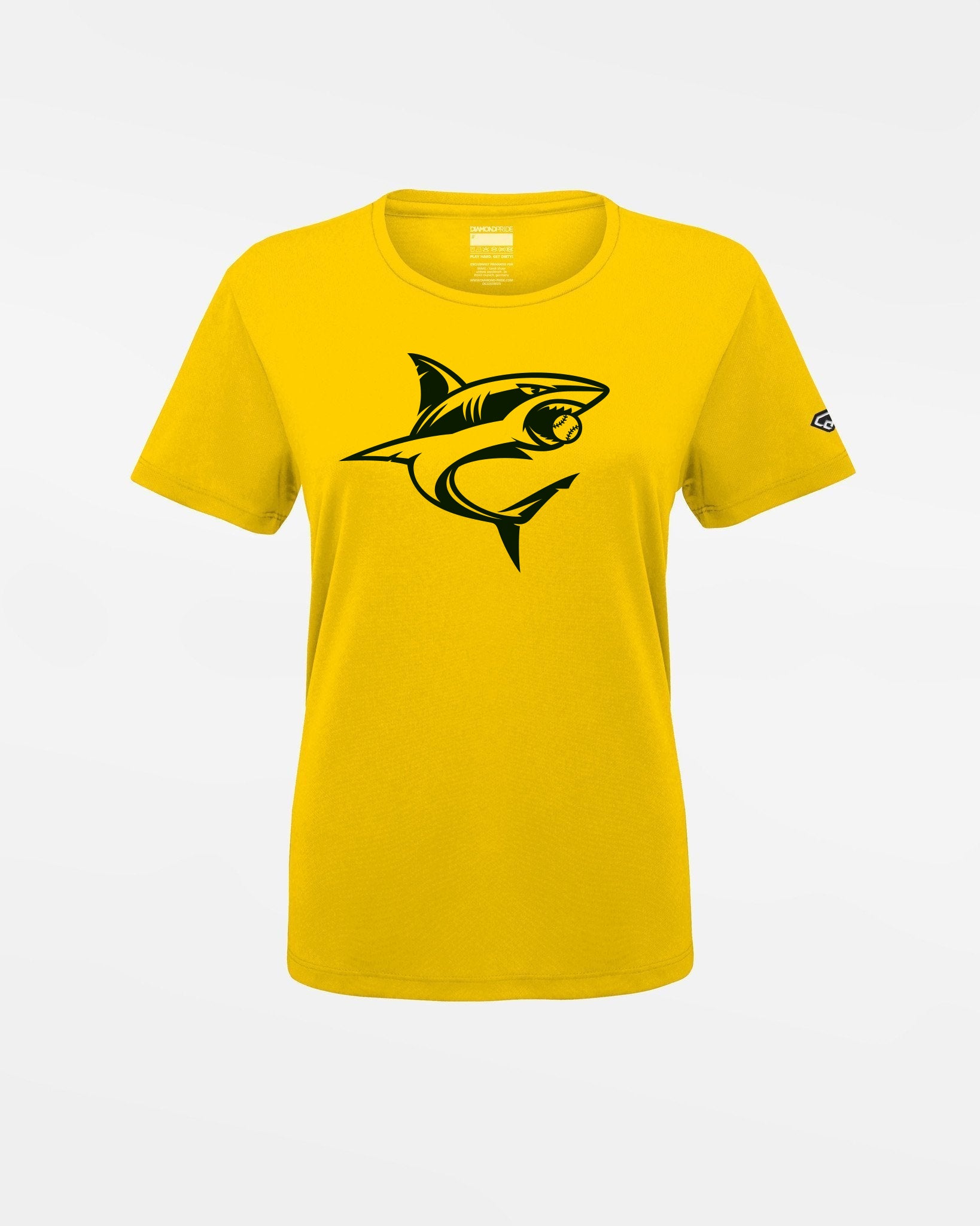 Diamond Pride Ladies Basic Functional T-Shirt "Altdorf Icesharks", Shark, gelb-DIAMOND PRIDE