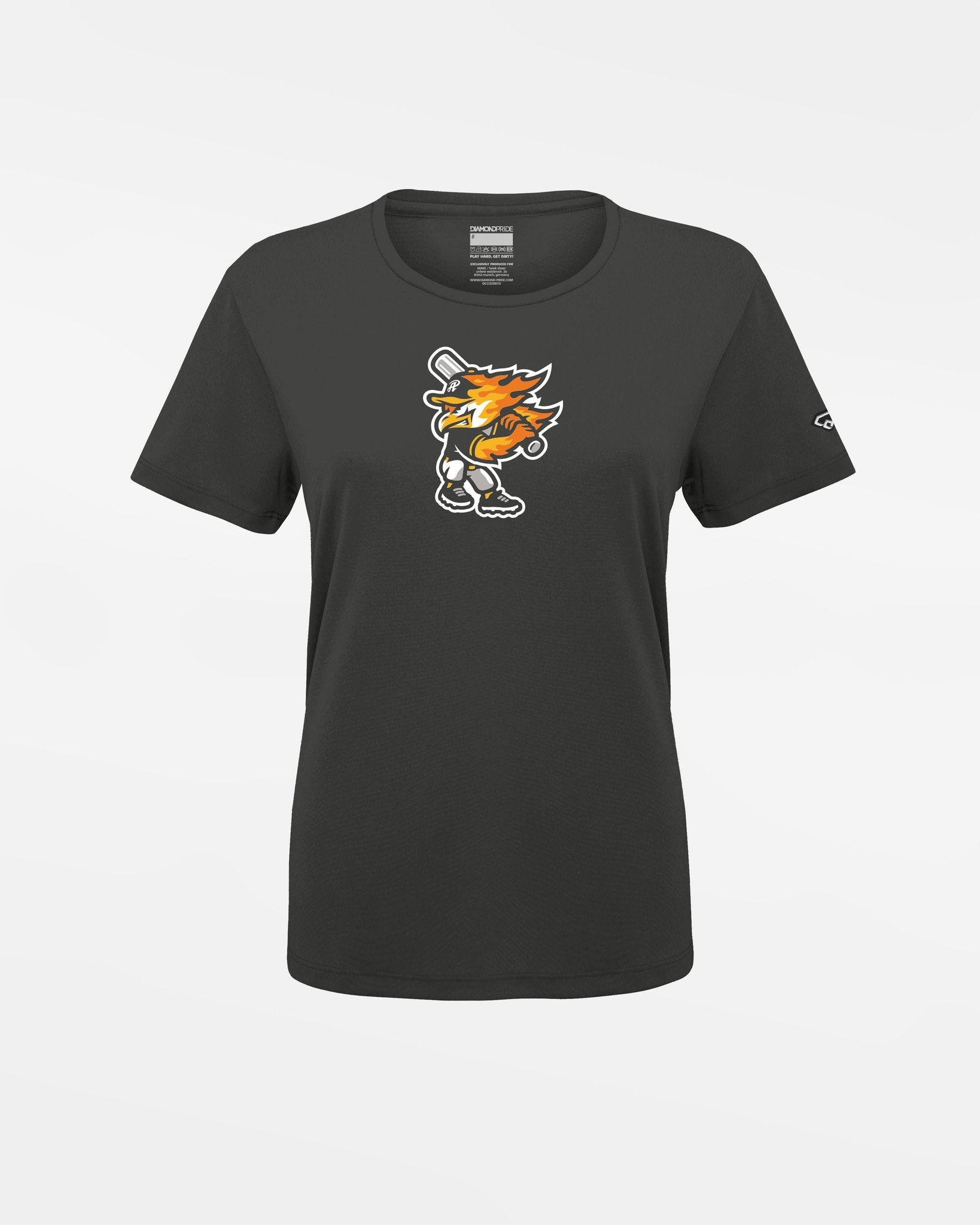 Diamond Pride Ladies Basic Functional T-Shirt "Attnang Athletics", Bird, dunkelgrau-DIAMOND PRIDE