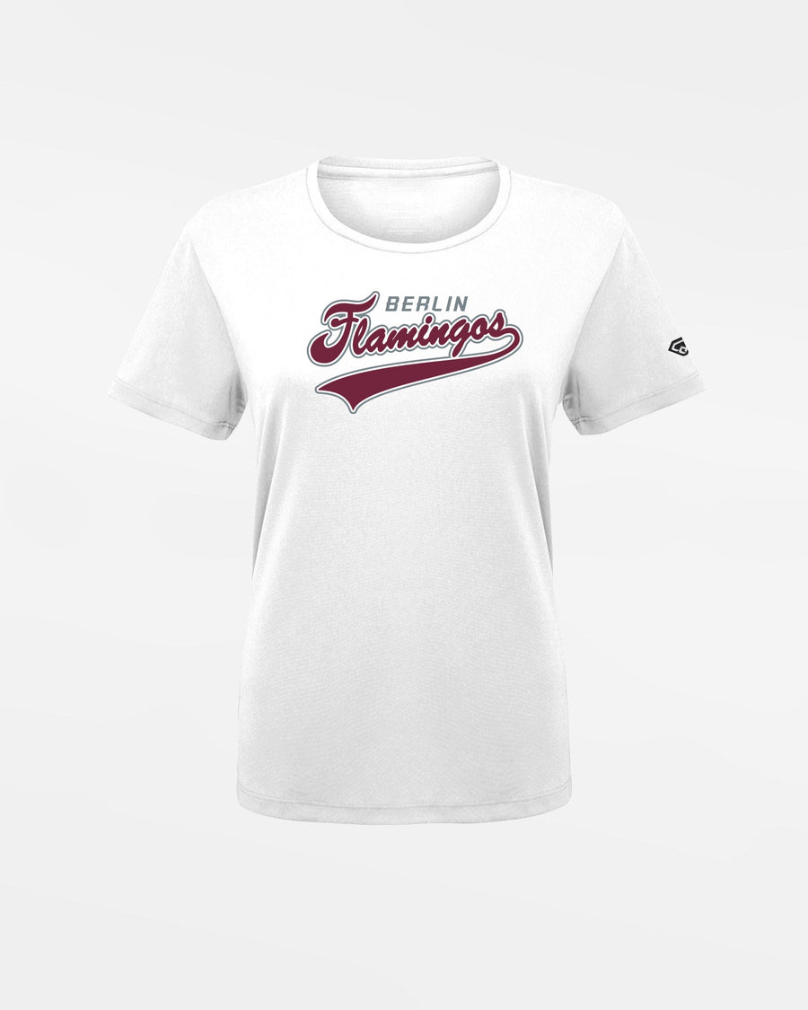 Diamond Pride Ladies Basic Functional T-Shirt, "Berlin Flamingos", Script, weiss-DIAMOND PRIDE
