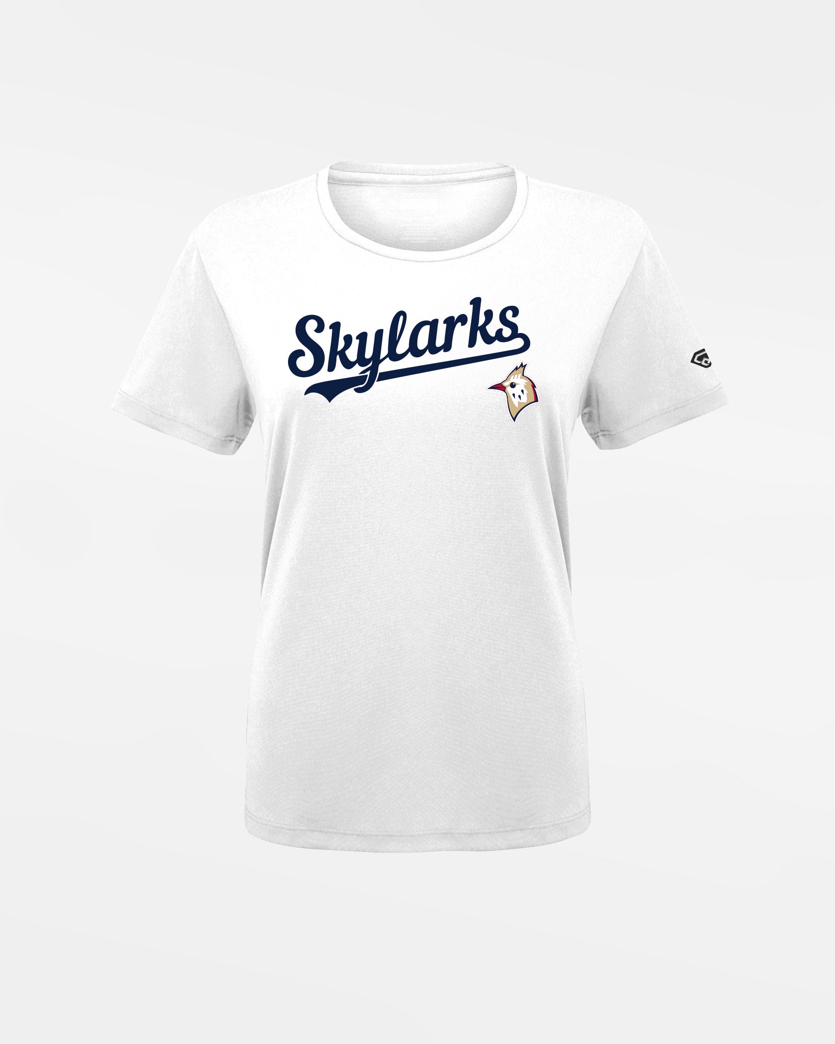 Diamond Pride Ladies Basic Functional T-Shirt "Berlin Skylarks", Script & Bird, weiss-DIAMOND PRIDE