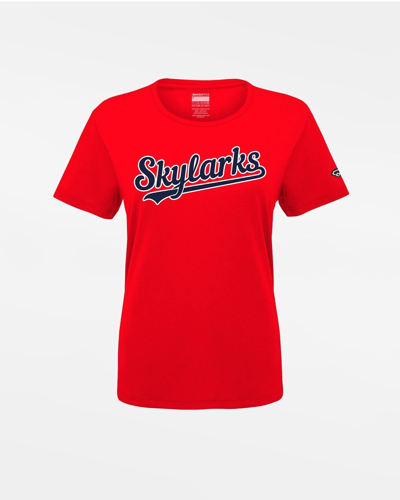 Diamond Pride Ladies Basic Functional T-Shirt "Berlin Skylarks", Script, rot-DIAMOND PRIDE