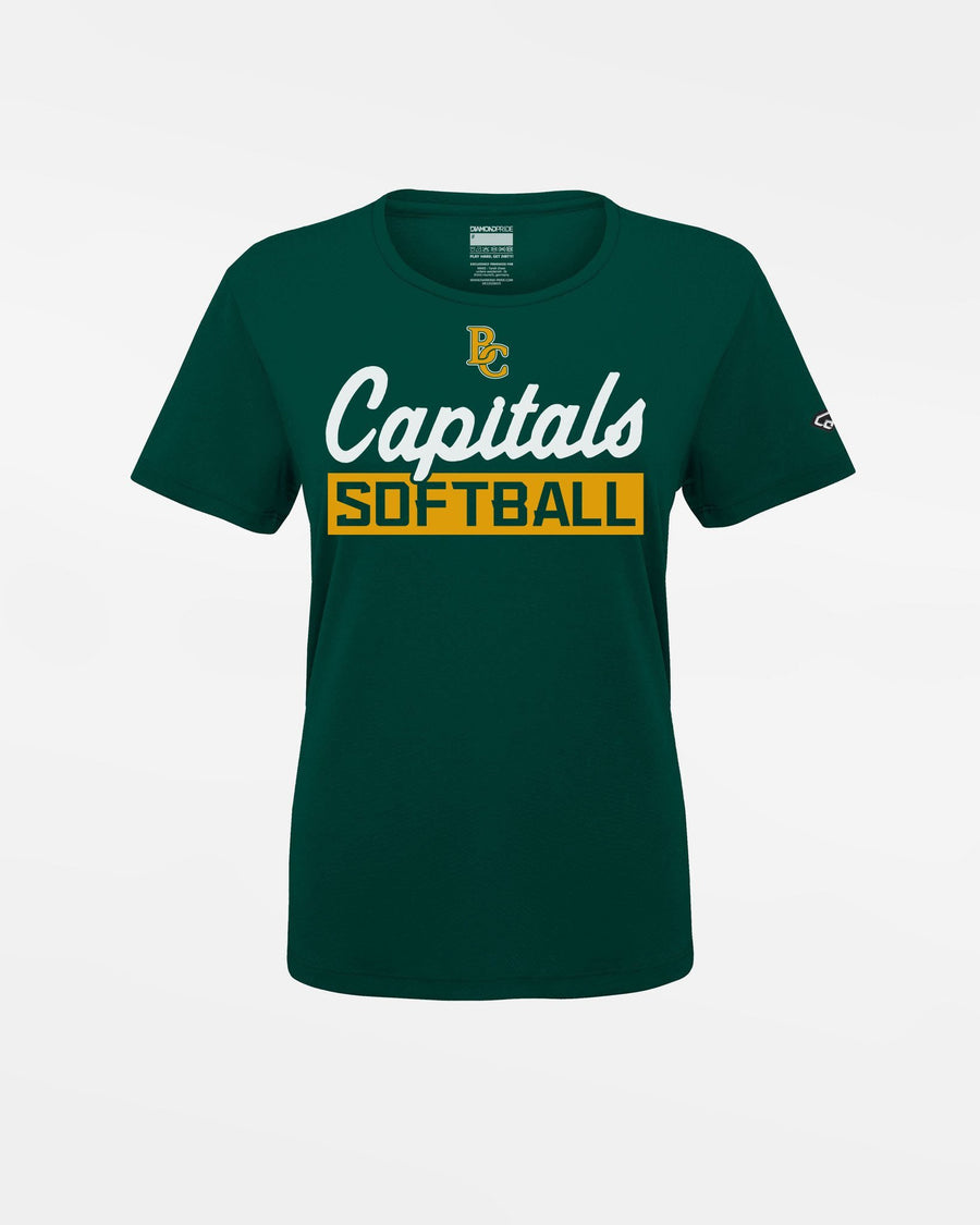 Diamond Pride Ladies Basic Functional T-Shirt "Bonn Capitals", Softball, dunkelgrün-DIAMOND PRIDE