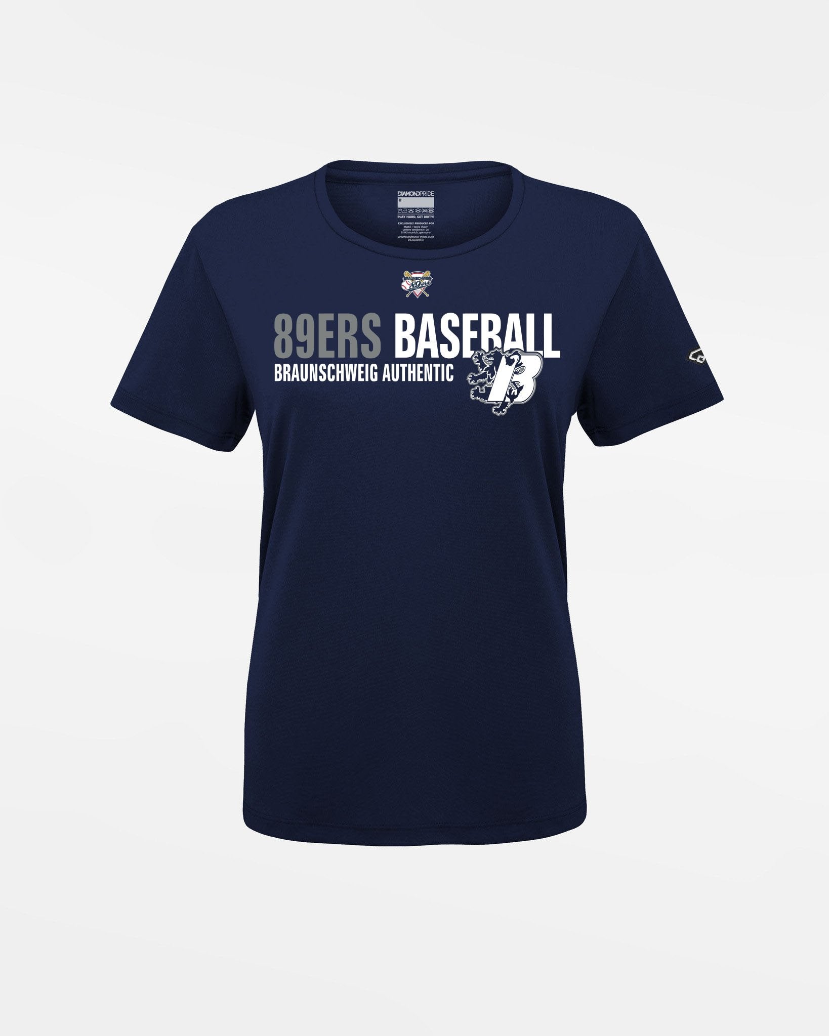 Diamond Pride Ladies Basic Functional T-Shirt "Braunschweig 89ers", Script, navy blau-DIAMOND PRIDE