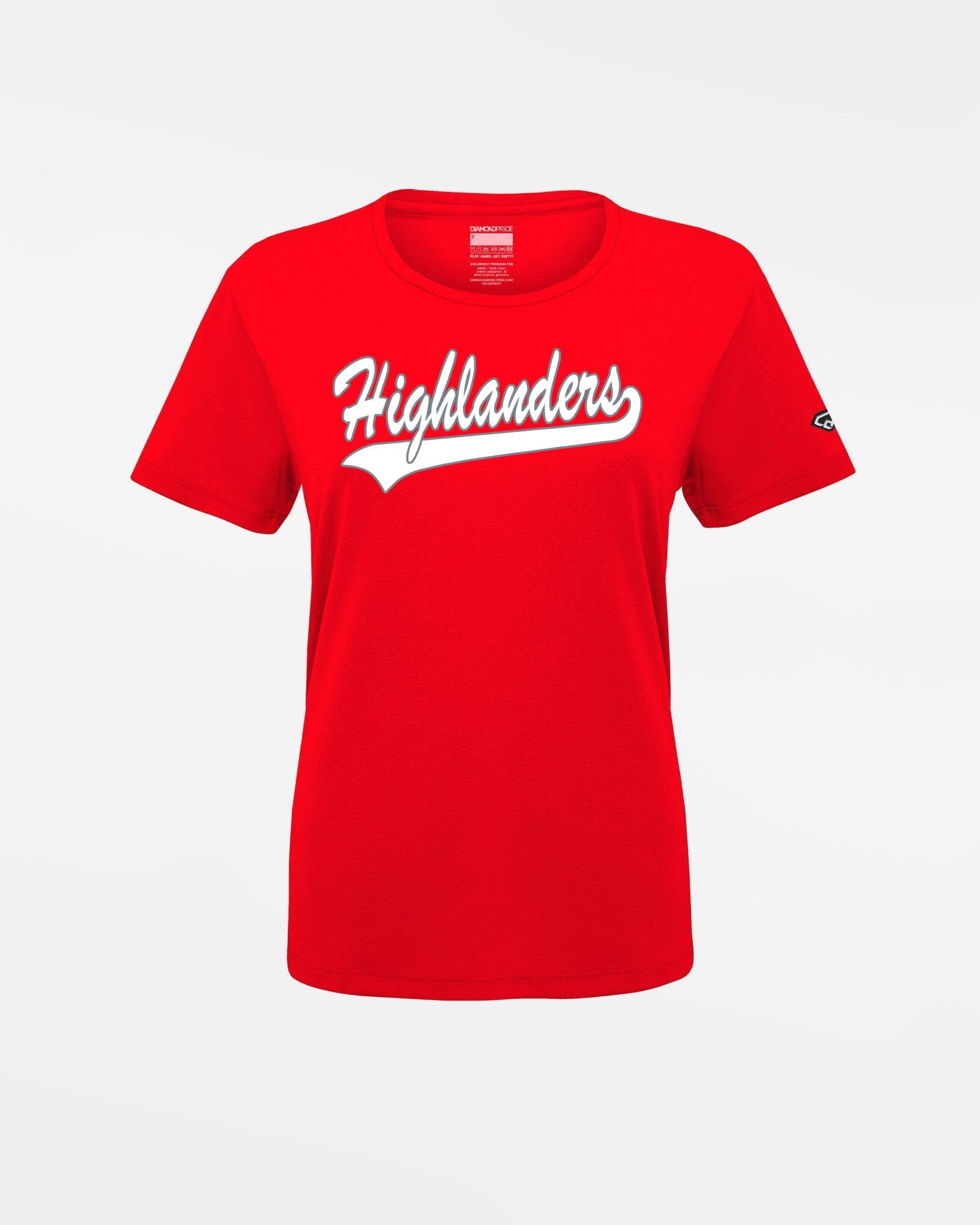 Diamond Pride Ladies Basic Functional T-Shirt "Gramastetten Highlanders", rot-DIAMOND PRIDE