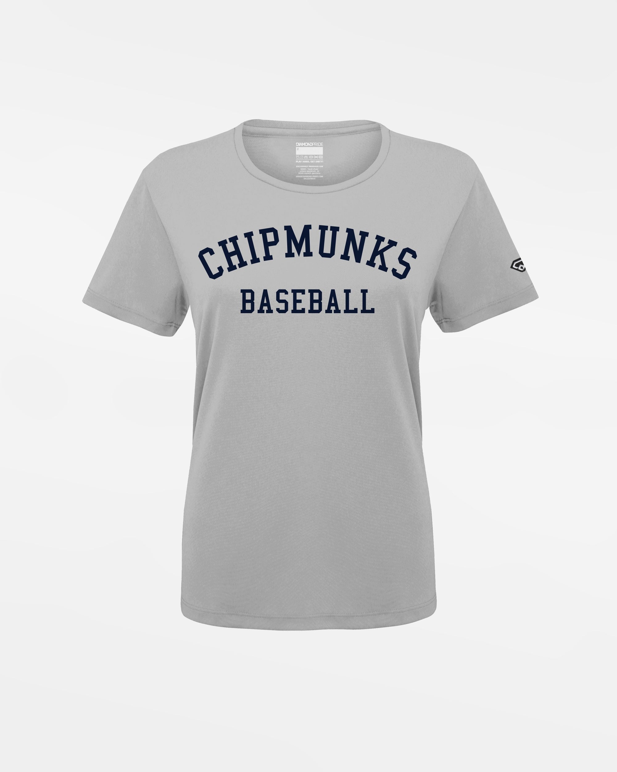 Diamond Pride Ladies Basic Functional T-Shirt "Hagen Chipmunks", grau-DIAMOND PRIDE