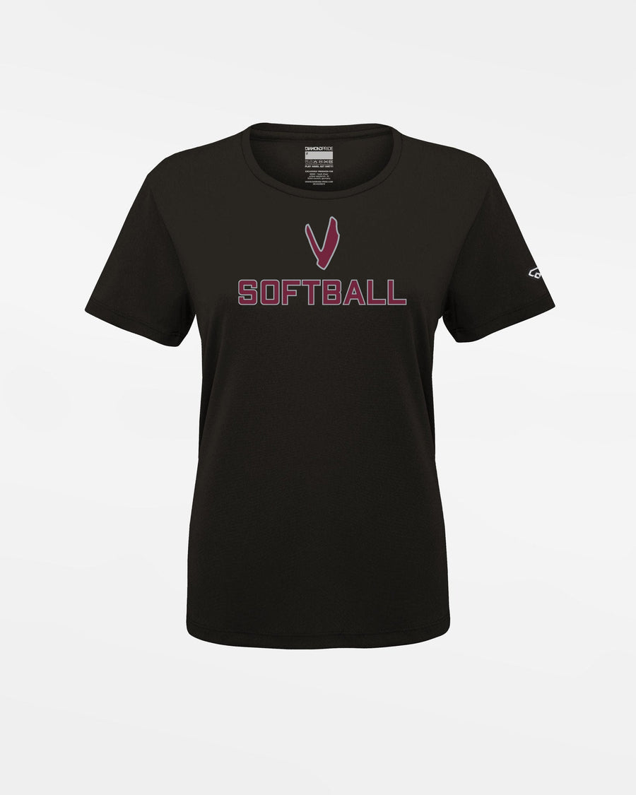 Diamond Pride Ladies Basic Functional T-Shirt "Wesseling Vermins", V & Softball, schwarz-DIAMOND PRIDE