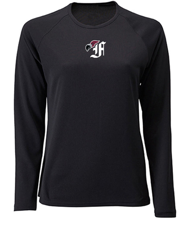 Diamond Pride Ladies Light-Performance Longsleeve Shirt "Berlin Flamingos", Bird, schwarz-DIAMOND PRIDE