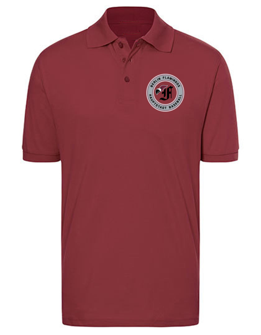 Diamond Pride Premium Polo-Shirt, "Berlin Flamingos", Crest S Baseball, maroon-rot-DIAMOND PRIDE