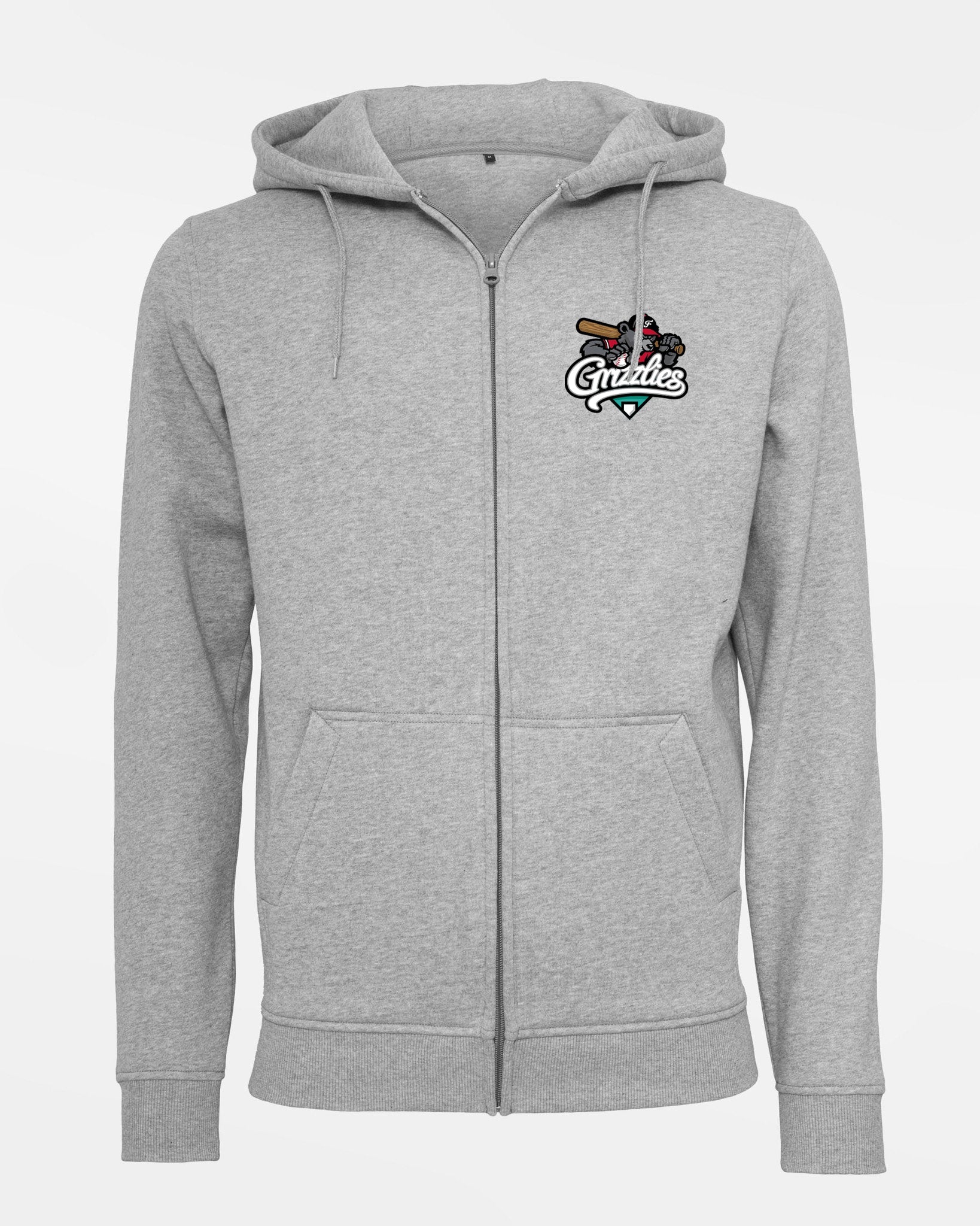 Diamond Pride Premium Zip-Hoodie "Freising Grizzlies", Primary Logo, heather grau-DIAMOND PRIDE