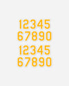 Diamond Pride Stickerset Spielernummern für Helm, gelb-weiss-DIAMOND PRIDE