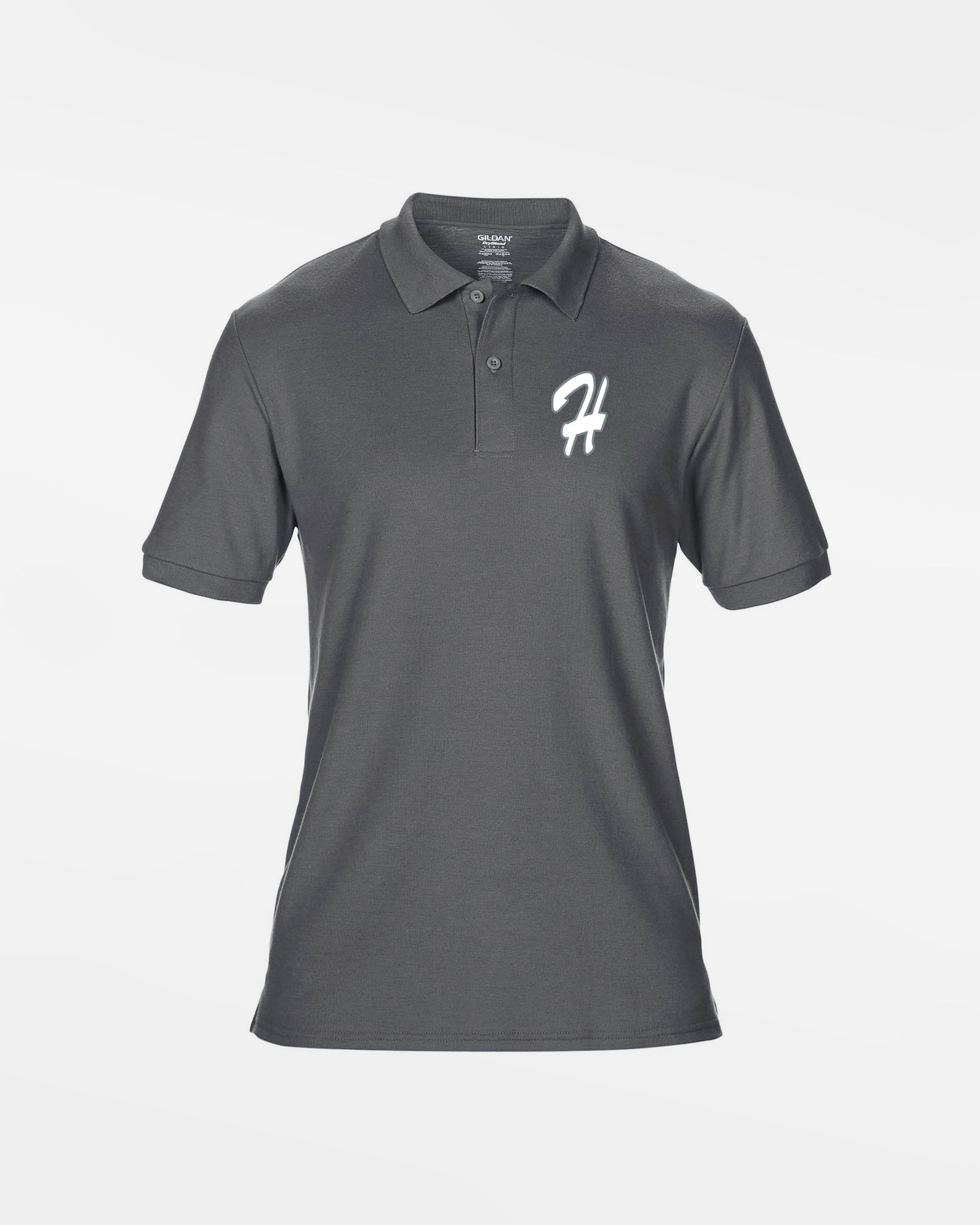 Gildan Kids DryBlend Polo "Gramastetten Highlanders", dunkelgrau-DIAMOND PRIDE