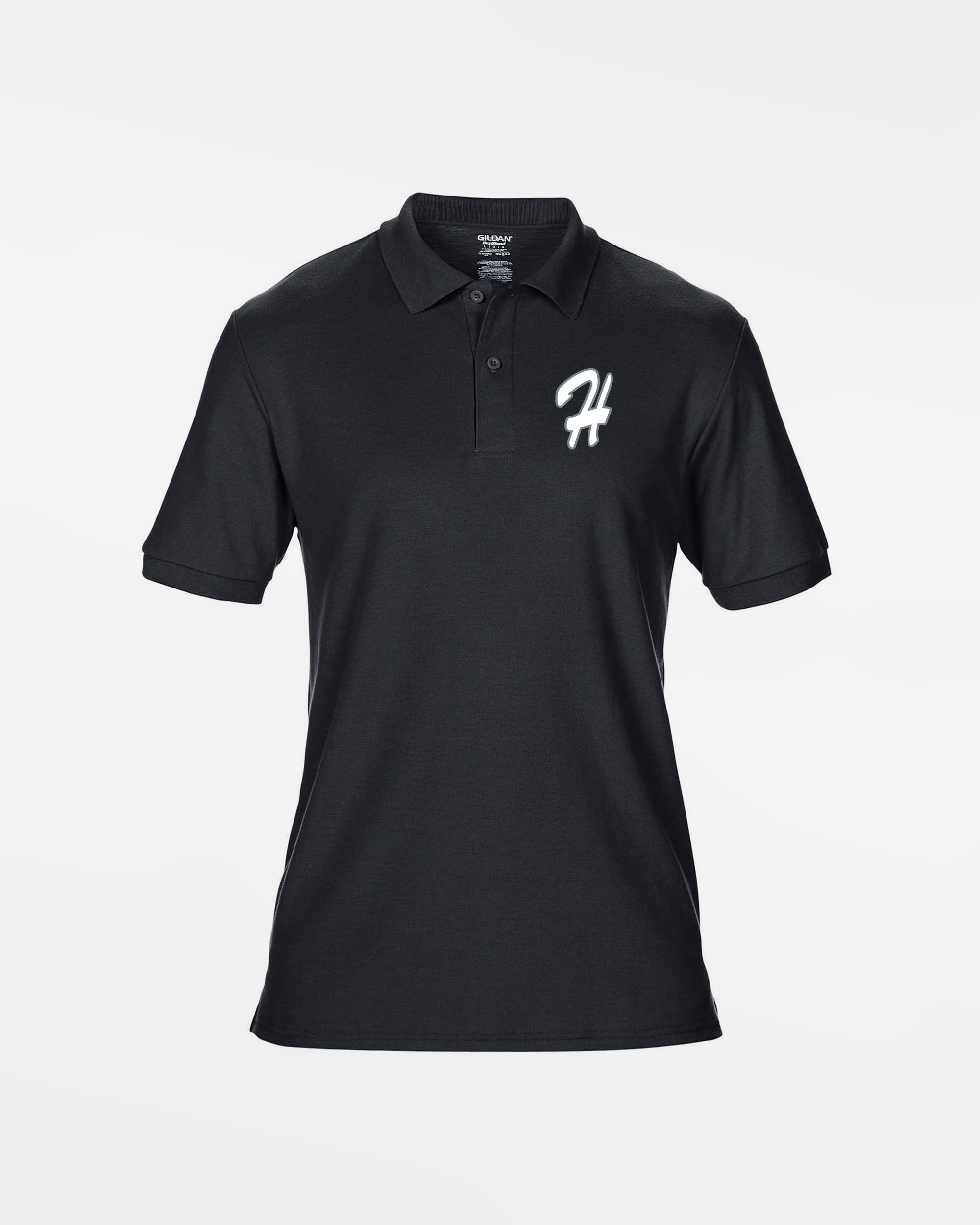 Gildan Kids DryBlend Polo "Gramastetten Highlanders", schwarz-DIAMOND PRIDE