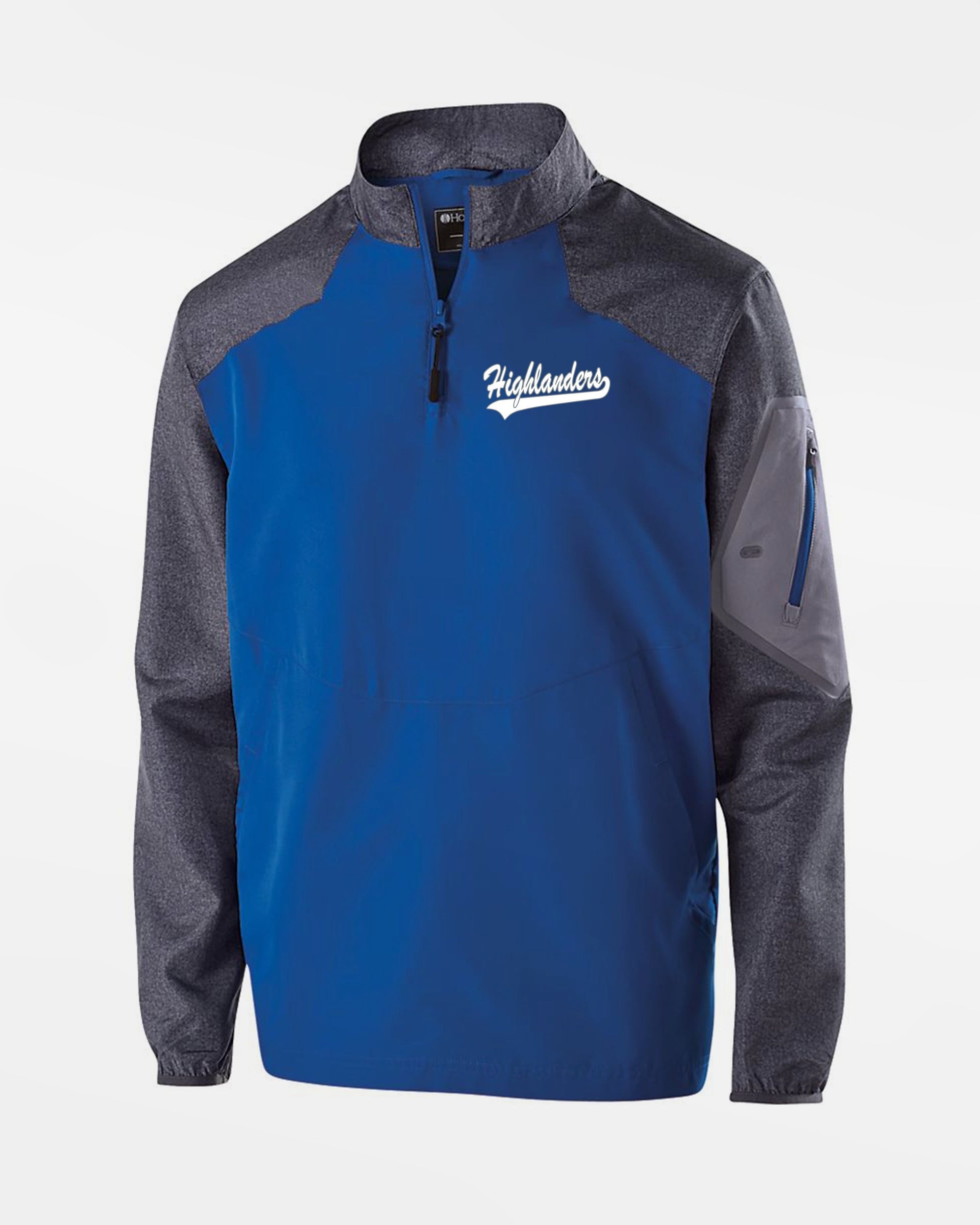Holloway Raider Warmup Longsleeve Pullover "Gramastetten Highlanders", royal blau-grau-DIAMOND PRIDE