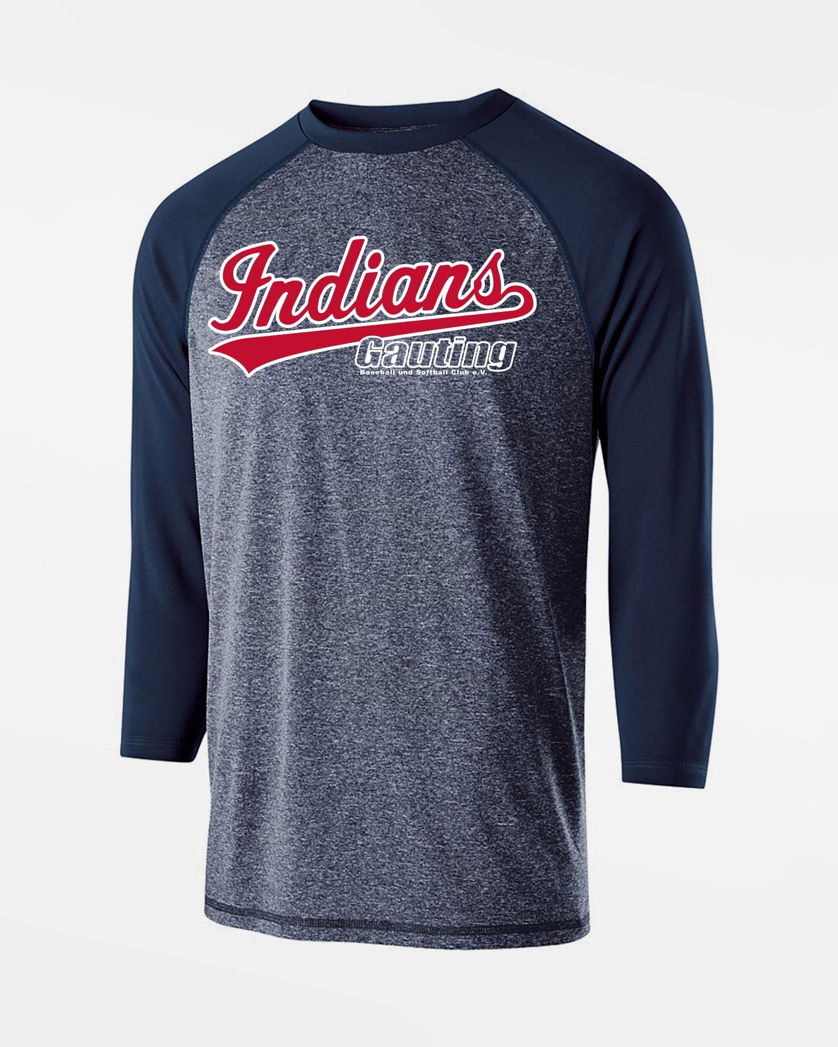 Holloway Typhoon 3/4 Sleeve Functional Shirt "Gauting Indians", Script, navy blau-DIAMOND PRIDE