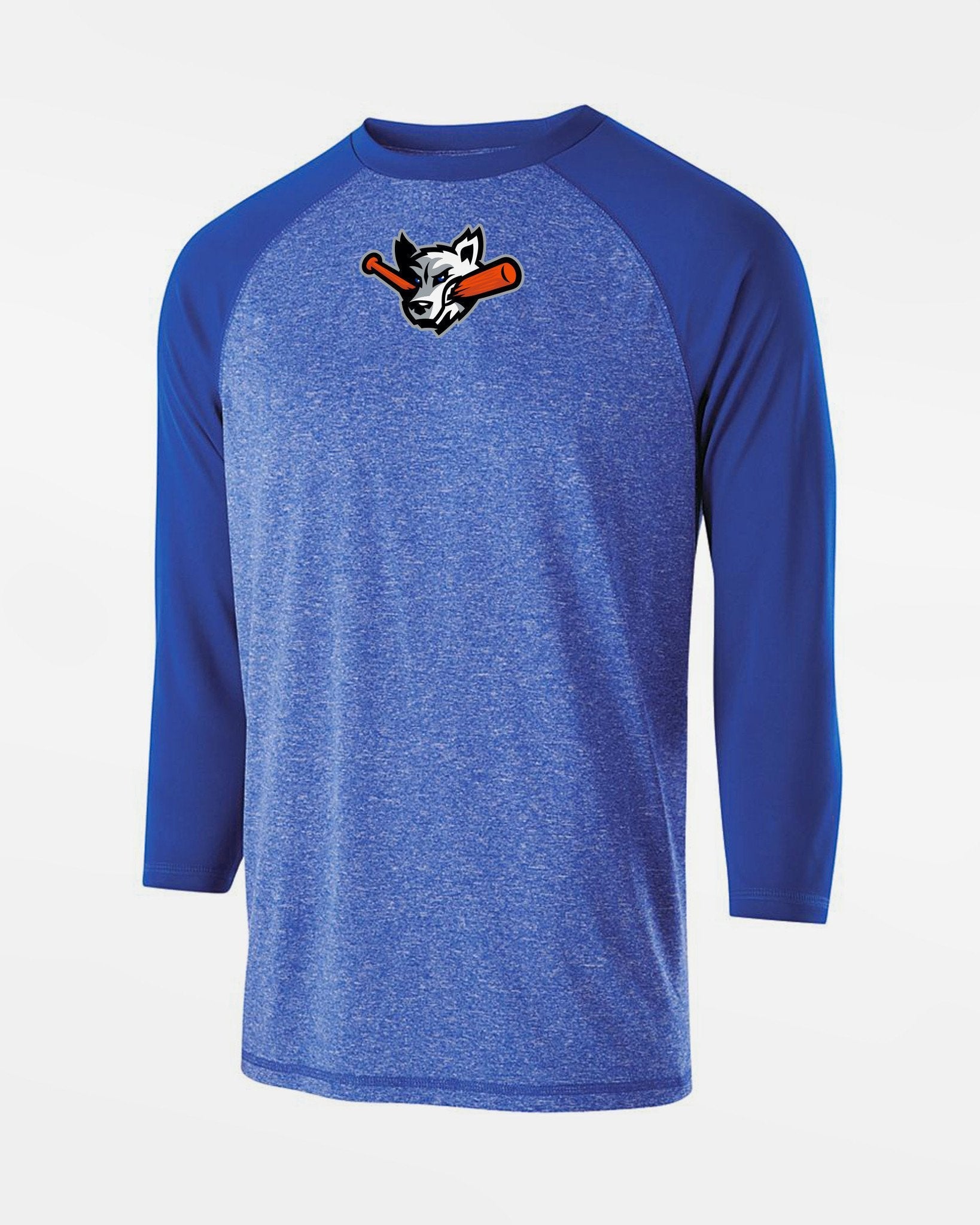 Holloway Typhoon 3/4 Sleeve Functional Shirt "Laufer Wölfe", Wolf, royal blau-DIAMOND PRIDE