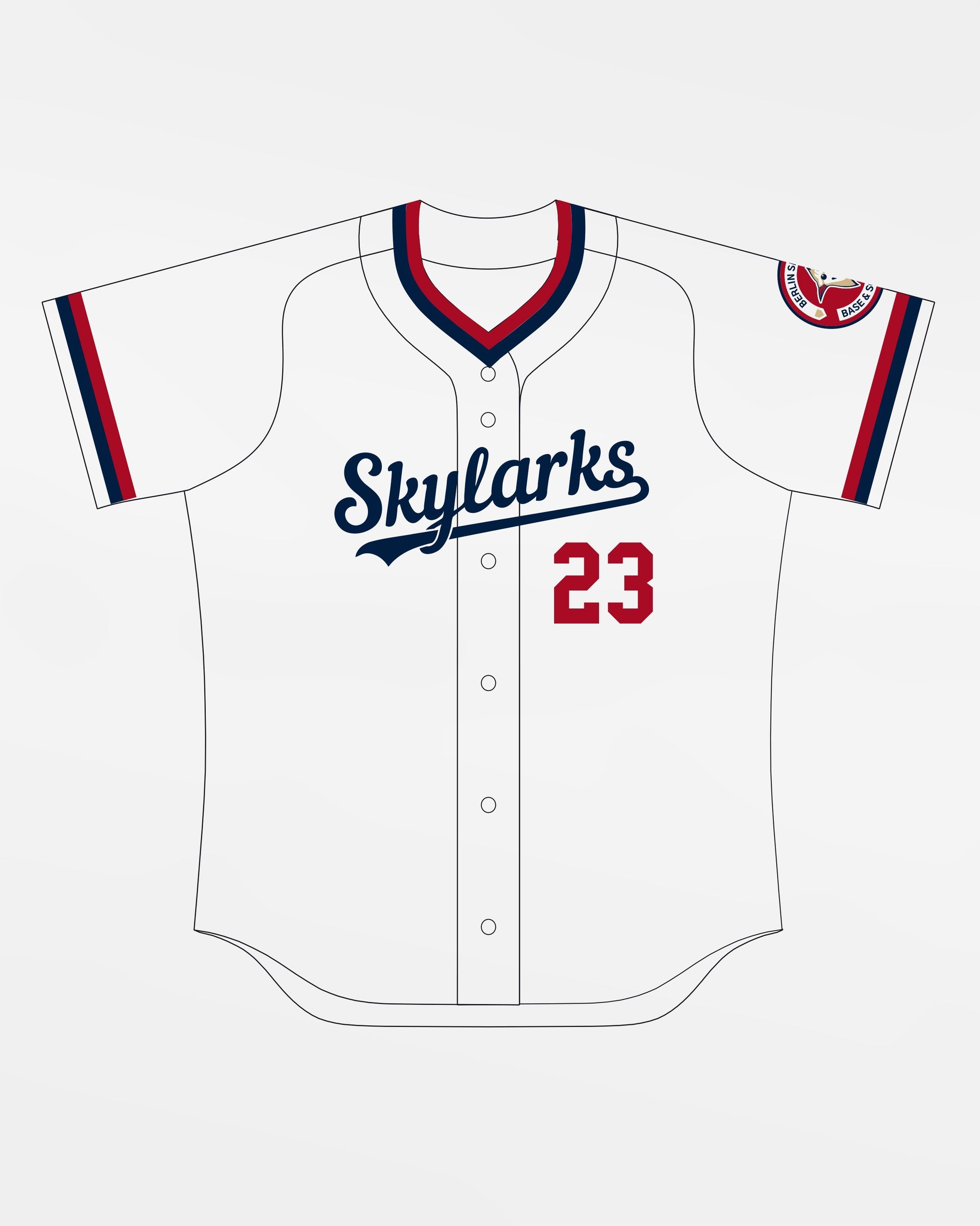 Jersey53 Baseball Jersey "Berlin Skylarks", PREMIUM, weiss-DIAMOND PRIDE