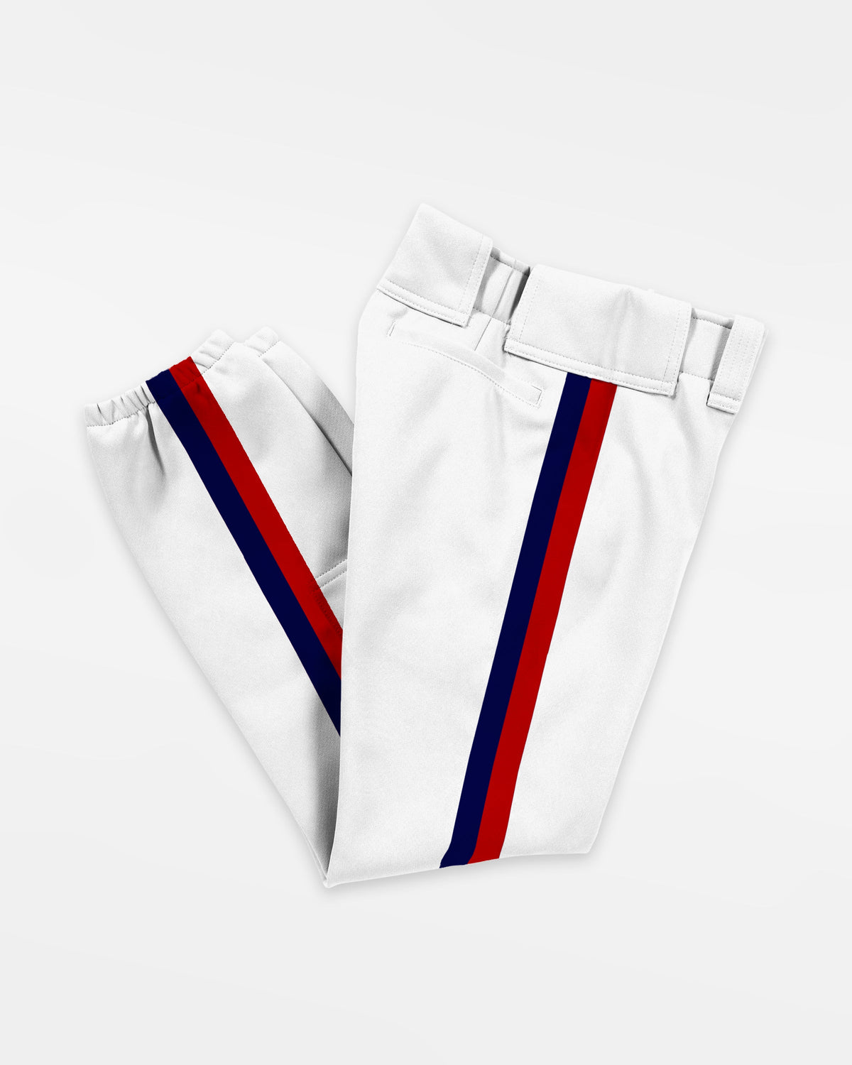 Jersey53 Baseball Pant "Skylarks" Closed Leg, Weiss/Navy Blau-rot