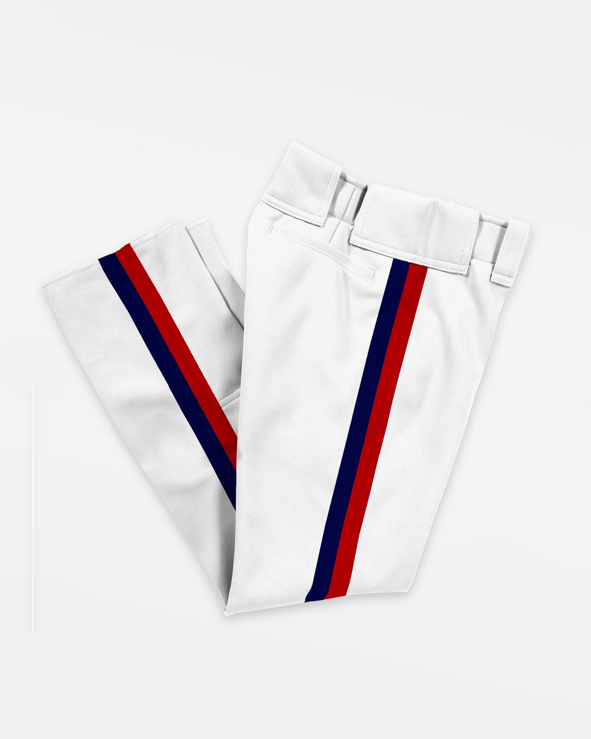 Jersey53 Baseball Pant "Skylarks" Open Leg, Weiss/Navy Blau-rot