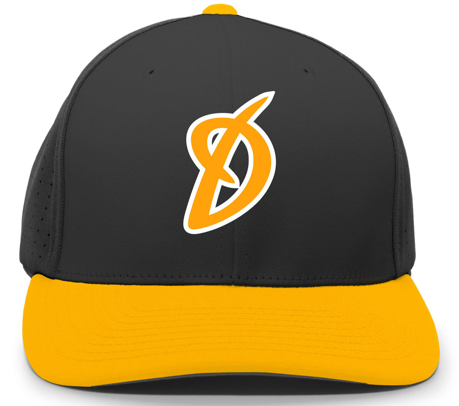 Pacific Perforated F3 Performance Flexfit "Disciples" Cap, schwarz - gelb-DIAMOND PRIDE