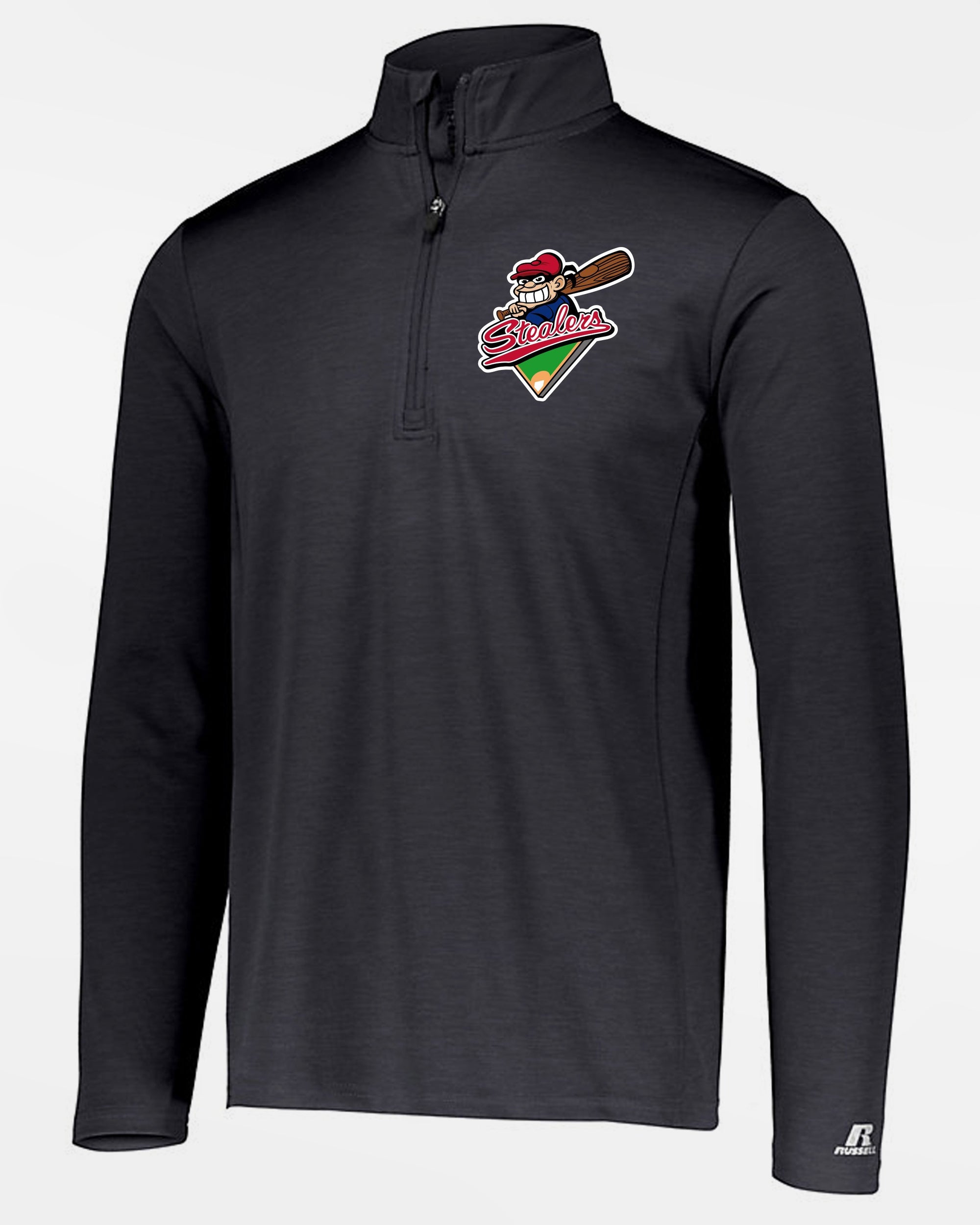 Russell Athletic Dri-Power Lightweight 1/4-Zip Pullover "Hamburg Stealers", heather dunkelgrau-DIAMOND PRIDE