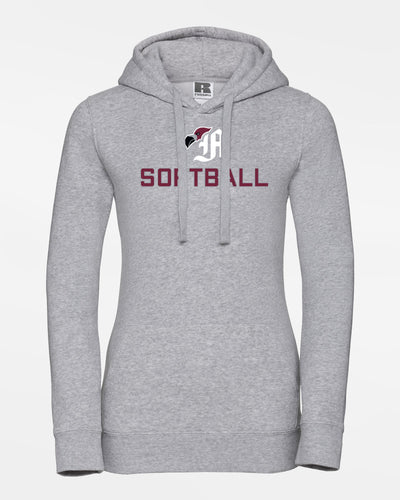 Russell Ladies Premium Heavy Hoodie, "Berlin Flamingos", Bird & Softball, heather grau-DIAMOND PRIDE