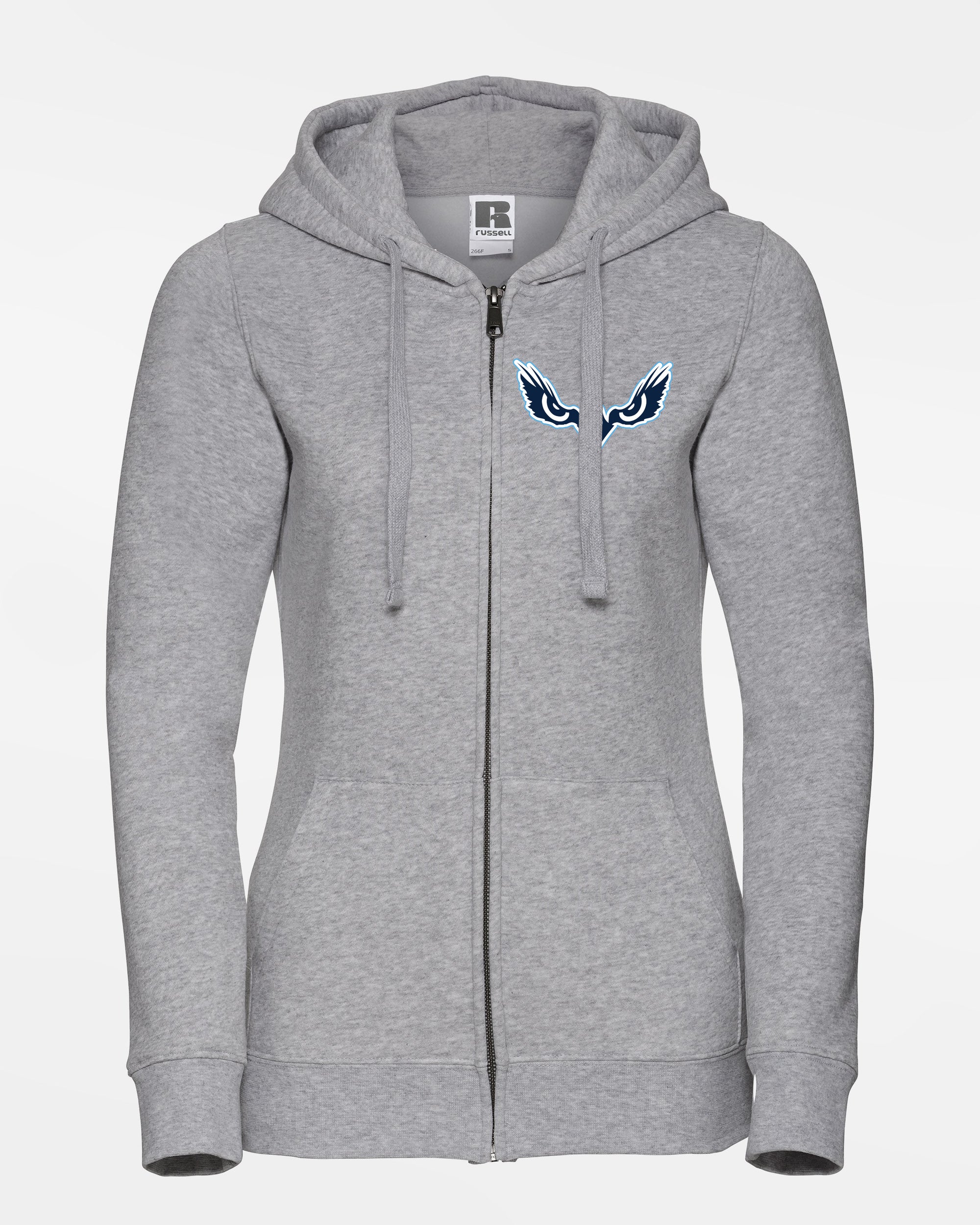 Russell Ladies Premium Heavy Zip-Hoodie "Kiel Seahawks", Eyes, heather grau-DIAMOND PRIDE