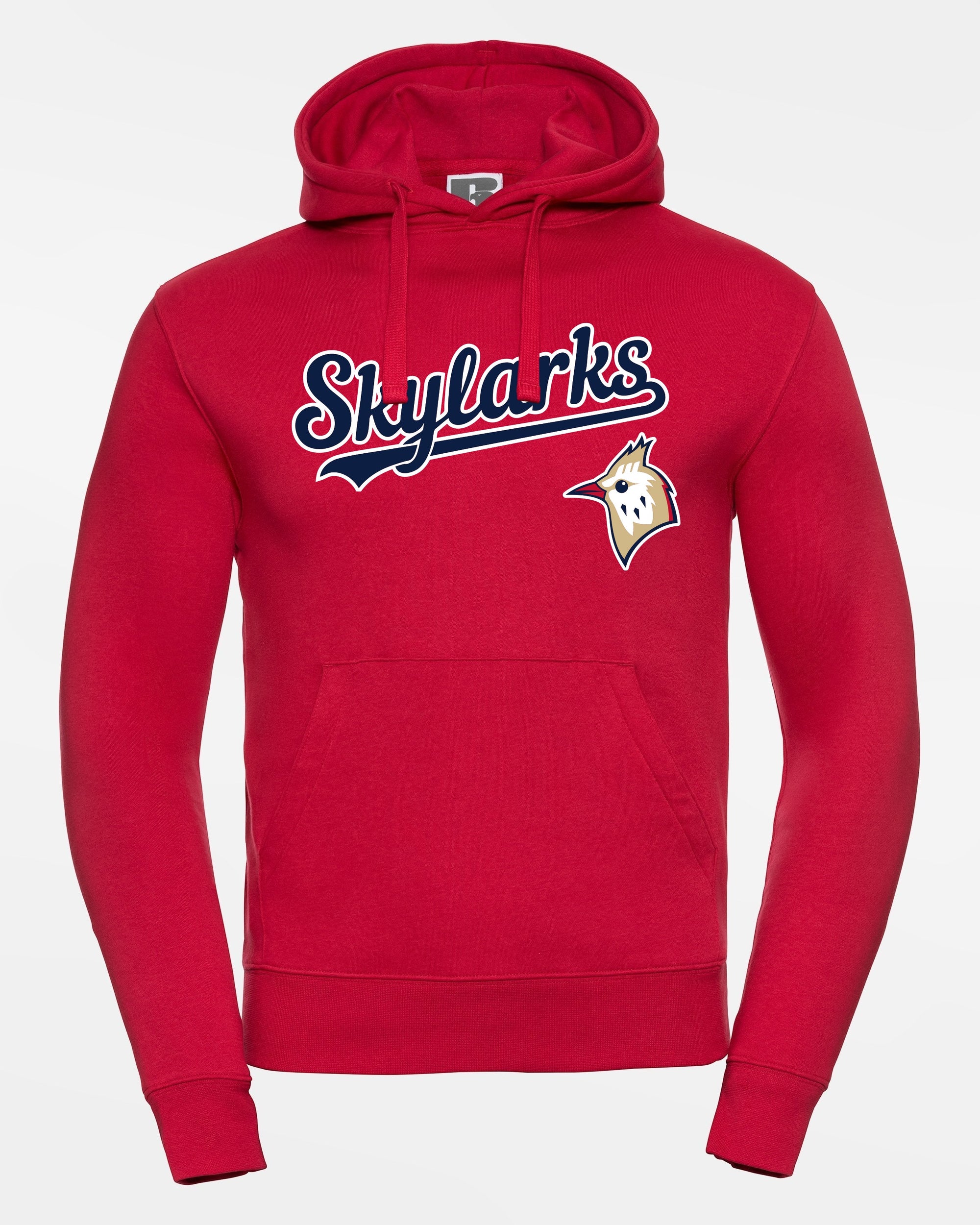 Russell Premium Heavy Hoodie "Berlin Skylarks", Script & Bird, rot-DIAMOND PRIDE