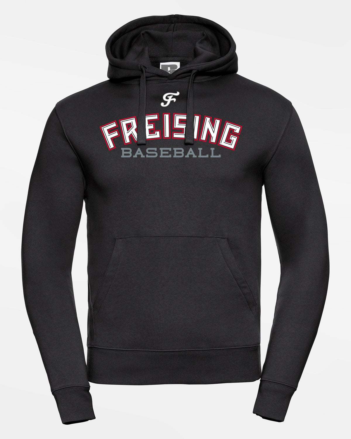 Russell Premium Heavy Hoodie "Freising Grizzlies", F & Baseball, schwarz