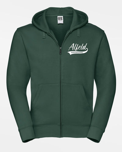 Russell Premium Heavy Zip-Hoodie "Alfeld Greenhorns", dunkelgrün-DIAMOND PRIDE