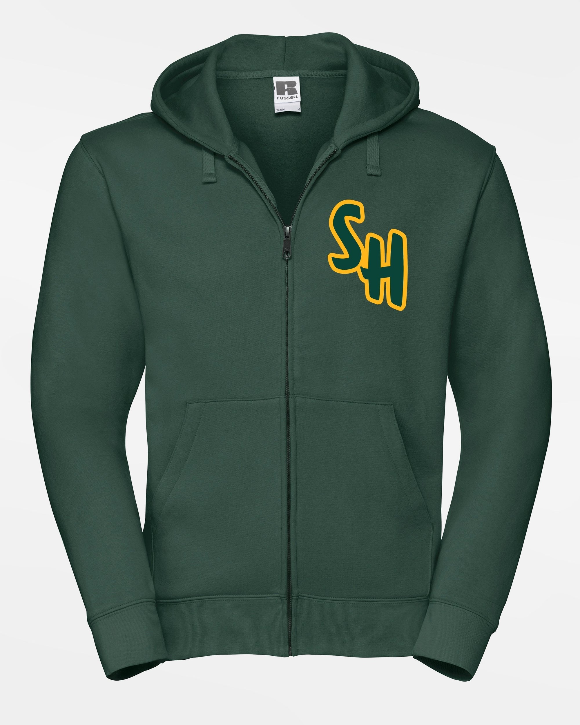 Russell Premium Heavy Zip-Hoodie "Saarlouis Hornets", SH, dunkelgrün-DIAMOND PRIDE