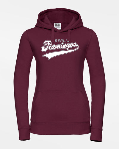 Russell Premium Ladies Heavy Hoodie, "Berlin Flamingos", Script, burgundy-DIAMOND PRIDE