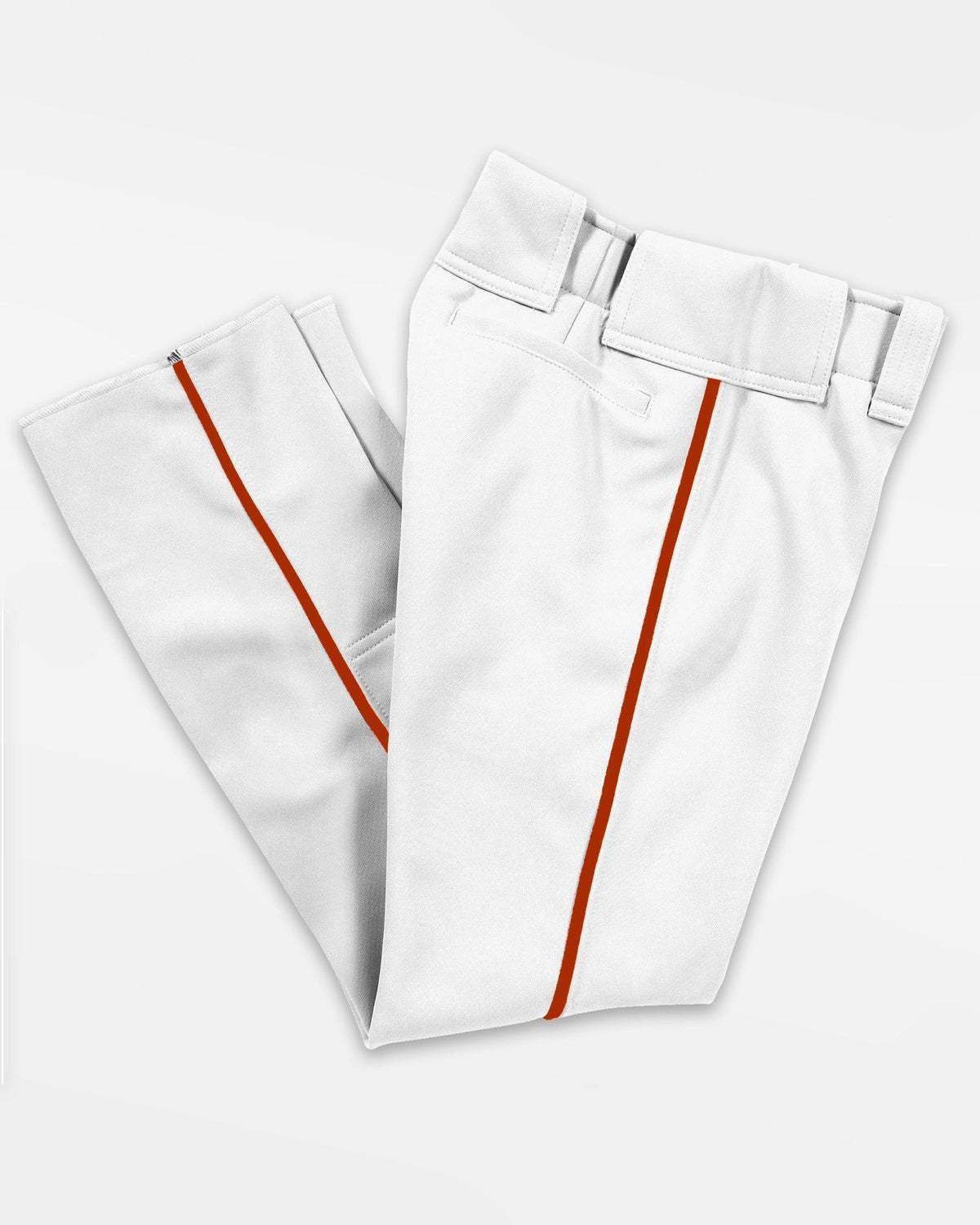 Teamwork Piped Baseball Pant "Open Bottom", 14 oz, Weiss/Rot - AUSLAUFARTIKEL -