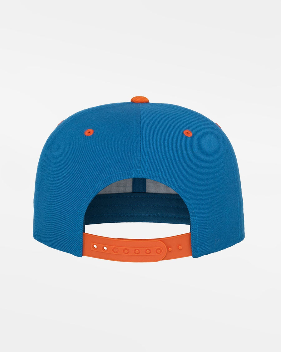 Yupoong Snapback Kids Cap "Laufer Wölfe" W, Street Edition, hell royal blau - orange-DIAMOND PRIDE