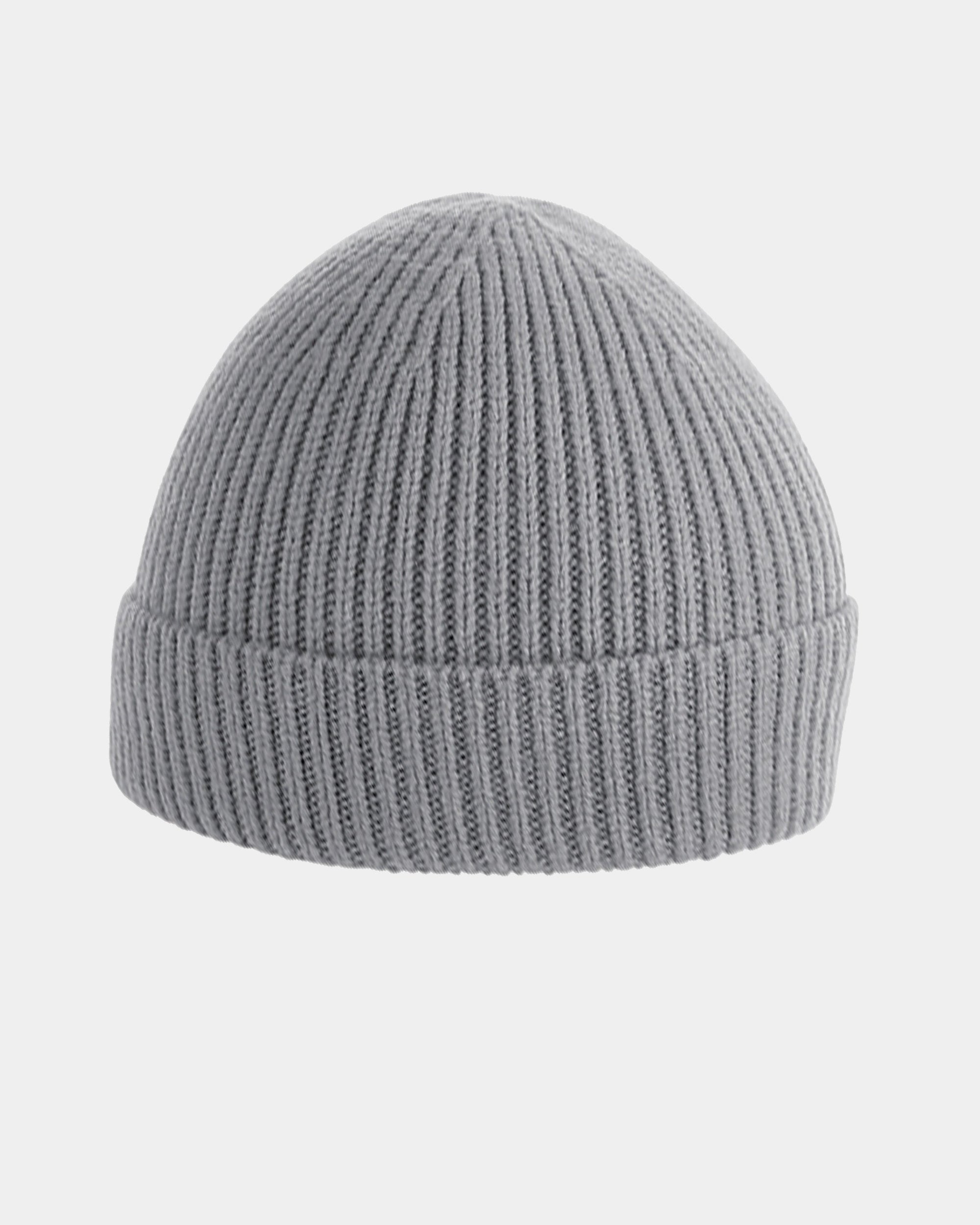 Diamond Pride Basic Knit-Ribbed Beanie, hellgrau-DIAMOND PRIDE
