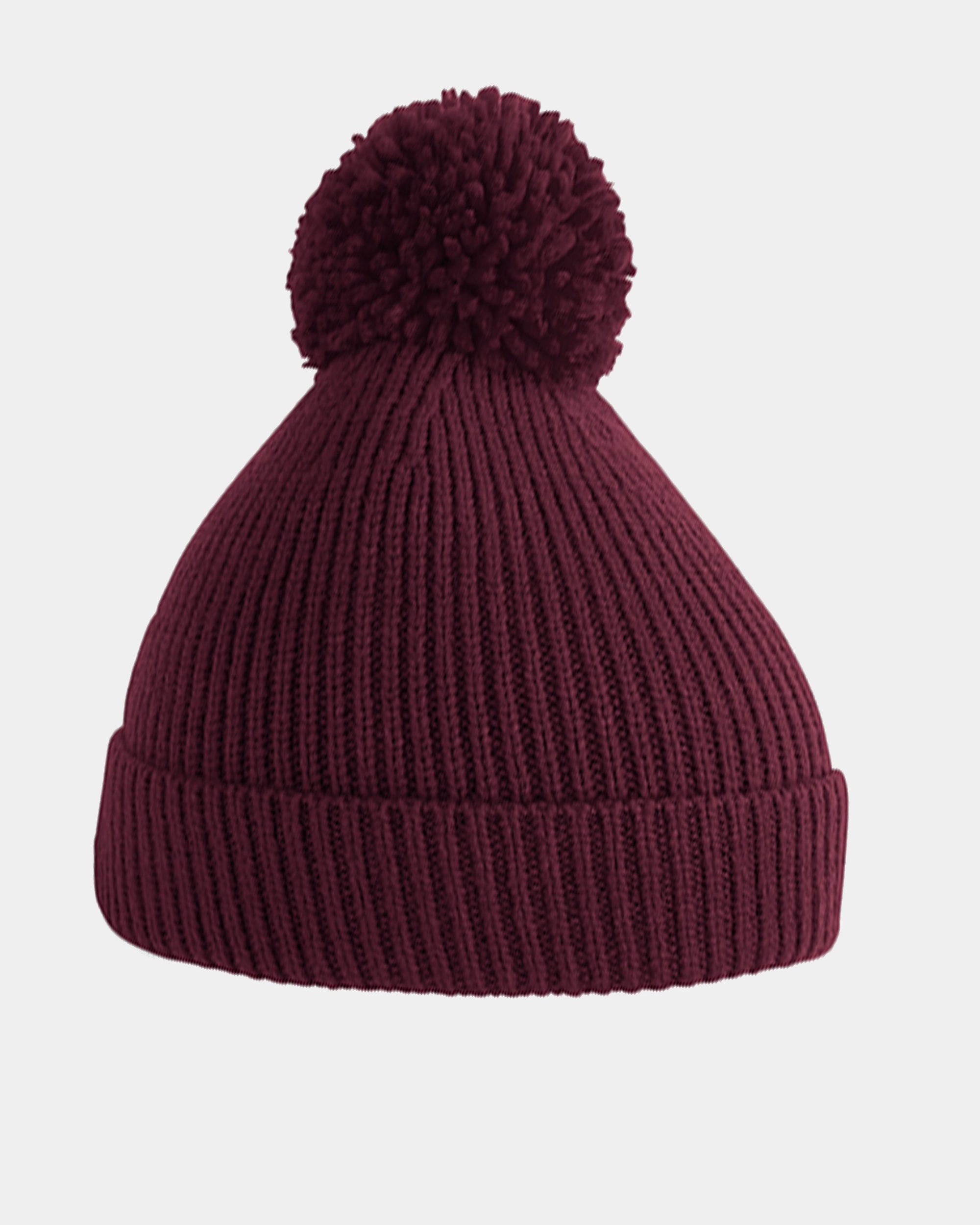 Diamond Pride Basic Knit-Ribbed PomPom-Beanie, maroon-rot-DIAMOND PRIDE