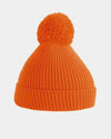 Diamond Pride Basic Knit-Ribbed PomPom-Beanie, orange-DIAMOND PRIDE