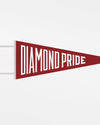 Diamond Pride Filz Pennant Flag "Diamond Pride", maroon - weiss-DIAMOND PRIDE