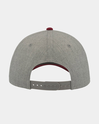 Diamond Pride Premium Contrast Snapback Cap, heather grau-weinrot-DIAMOND PRIDE