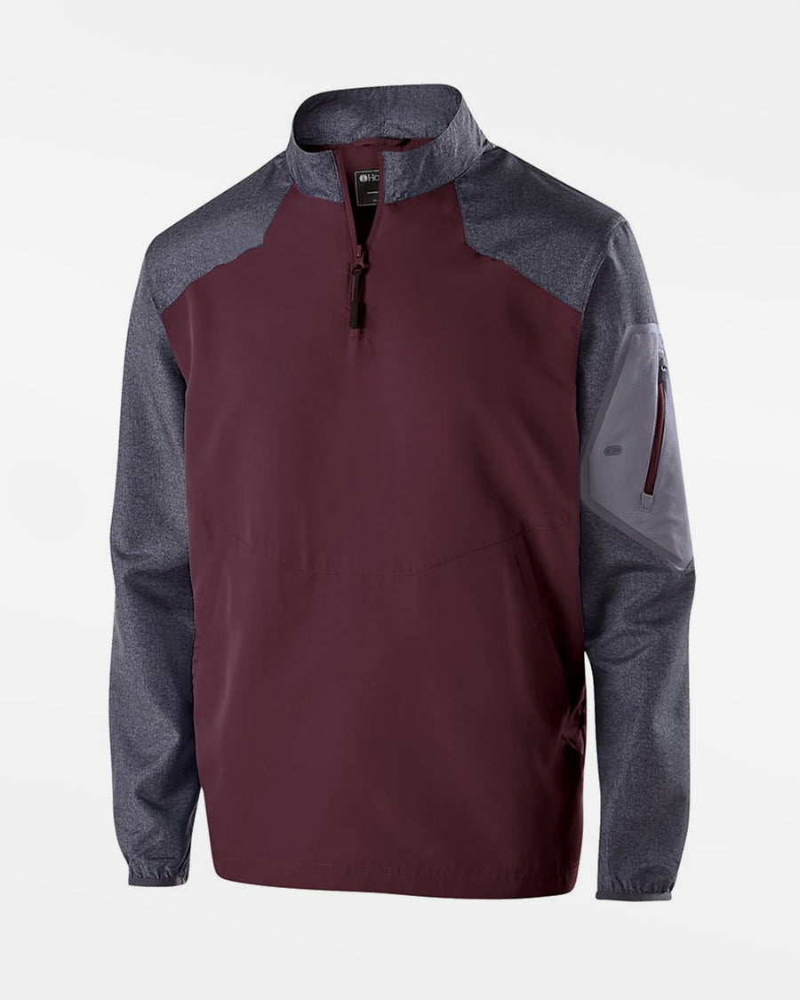 Holloway Raider Warmup Longsleeve Pullover, maroon rot-grau-DIAMOND PRIDE