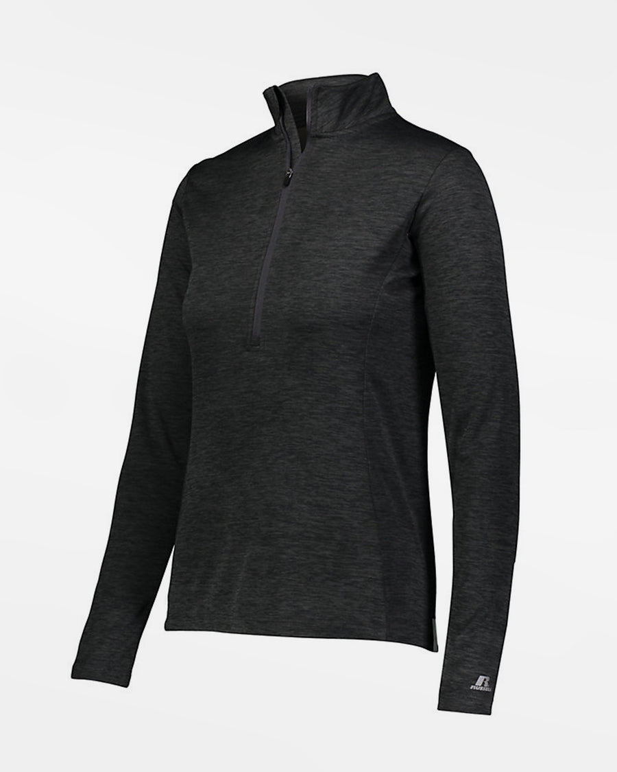 Russell Athletic Dri-Power Ladies Lightweight 1/4-Zip Pullover, heather schwarz-DIAMOND PRIDE