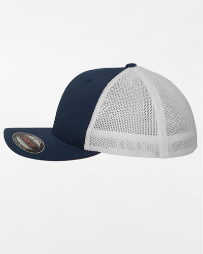 Yupoong Flexfit Mesh Trucker Cap, weiss-navy blau-DIAMOND PRIDE