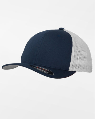 Yupoong Flexfit Mesh Trucker Cap, weiss-navy blau-DIAMOND PRIDE