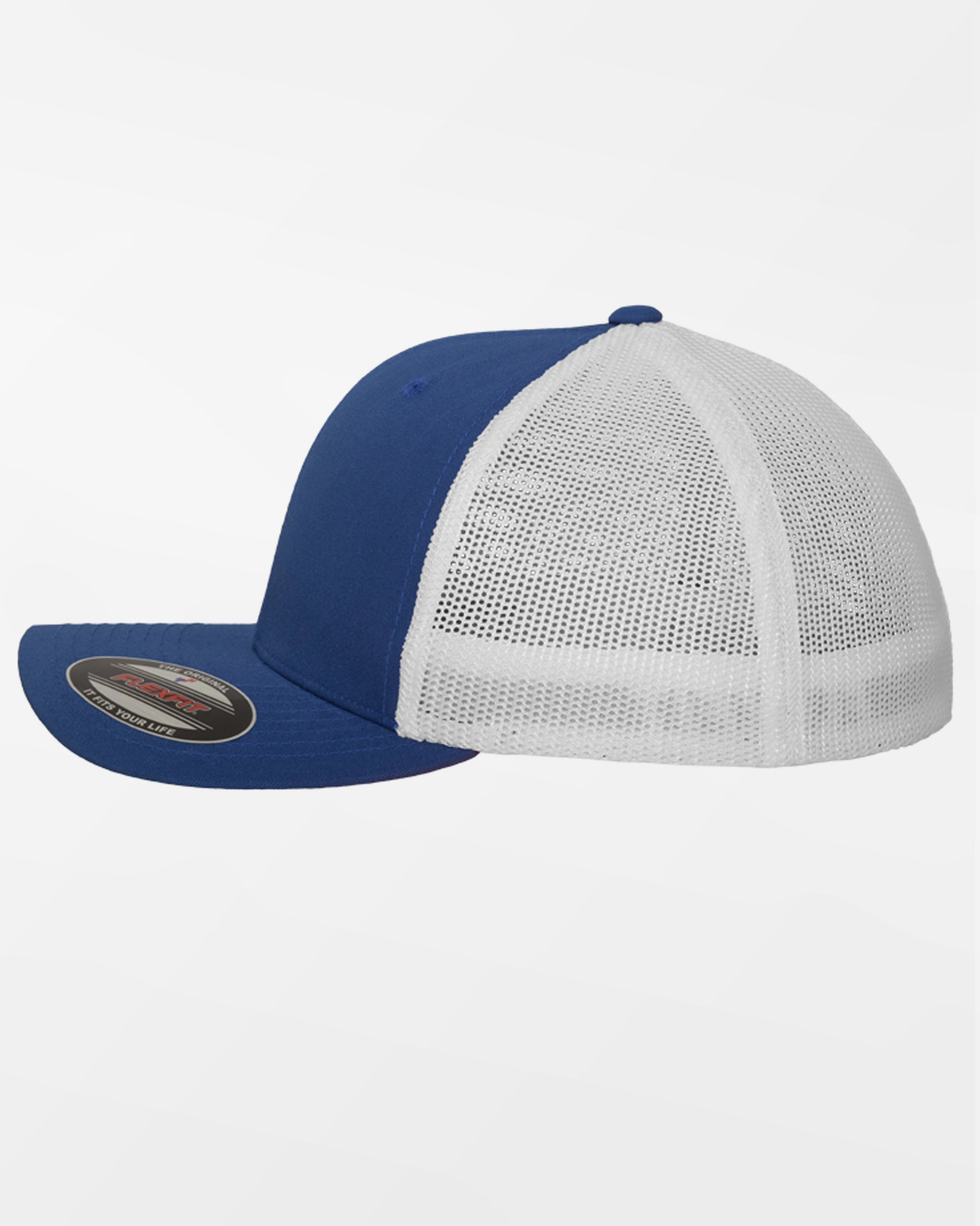 Yupoong Flexfit Mesh Trucker Cap, weiss-royal blau-DIAMOND PRIDE