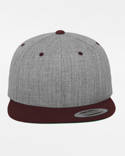 Yupoong Snapback Cap 2-Tone, heather grau-maroon rot-DIAMOND PRIDE